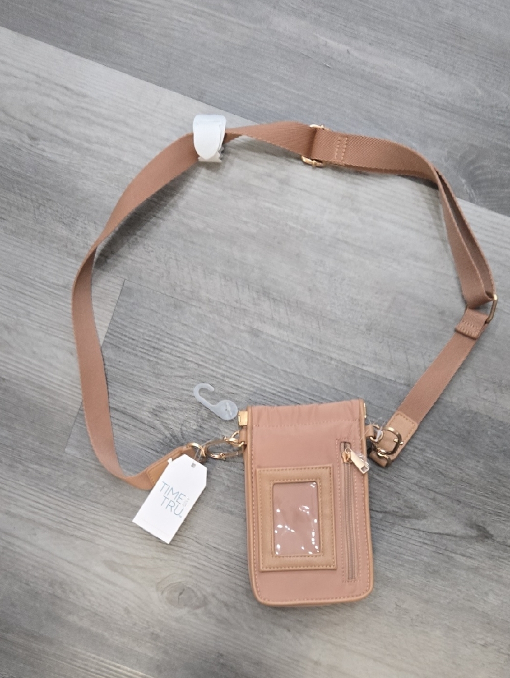 Time and Tru Blush Tan  Crossbody Phone Pouch
